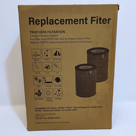 NEW Shark HP302 HEPA Air Purifier Replacement Carbon Filter 2-Pack NEW - Picture 5 of 6